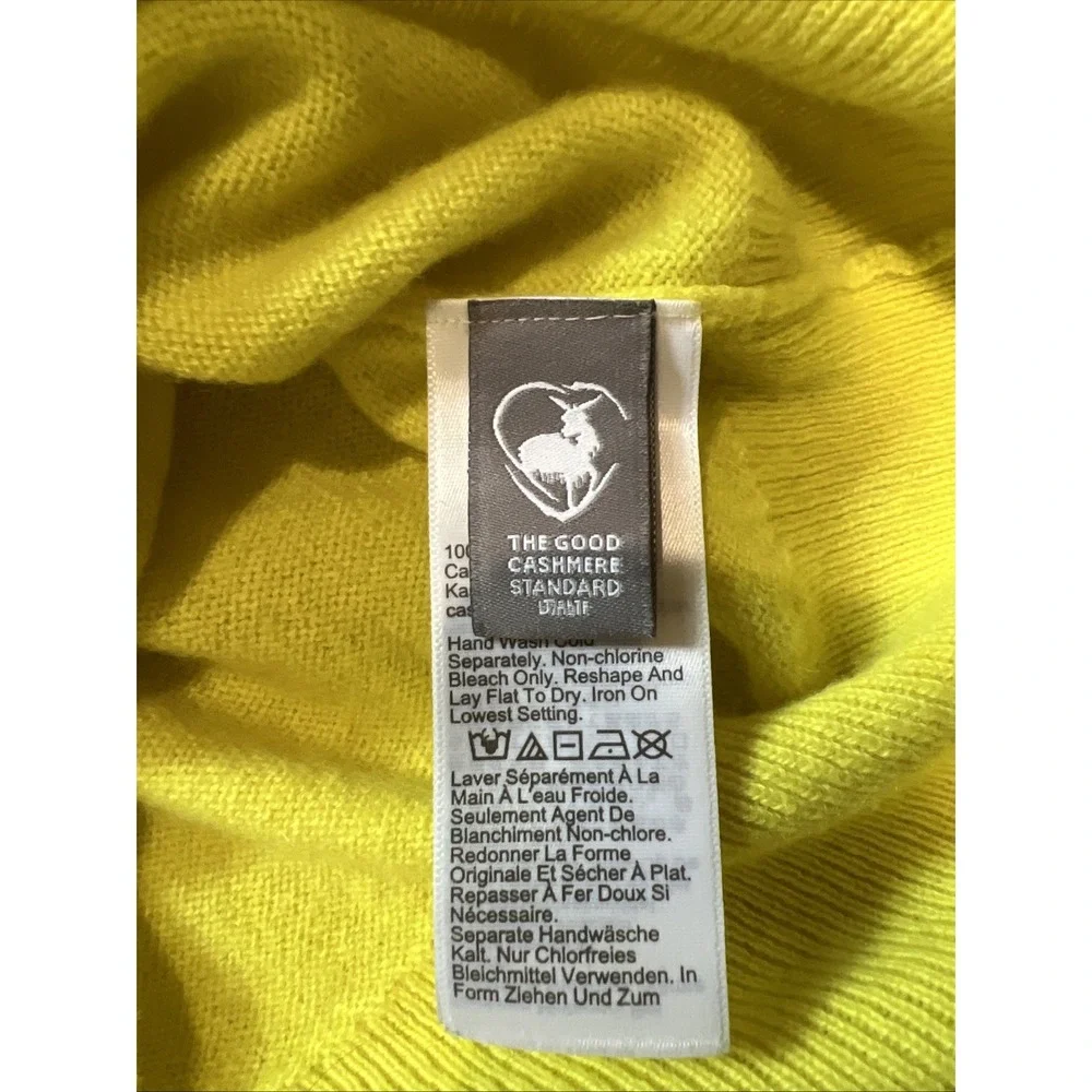 J. Crew 100% Cashmere Classic Fit Crewneck Pullover Sweater Yellow XS Preppy